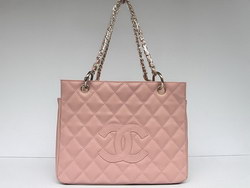 AAA Chanel Classic Quilted Tote Bags Caviar Leather 35625 Pink Fake
